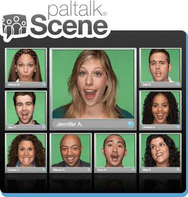 Nine faces in a video chat